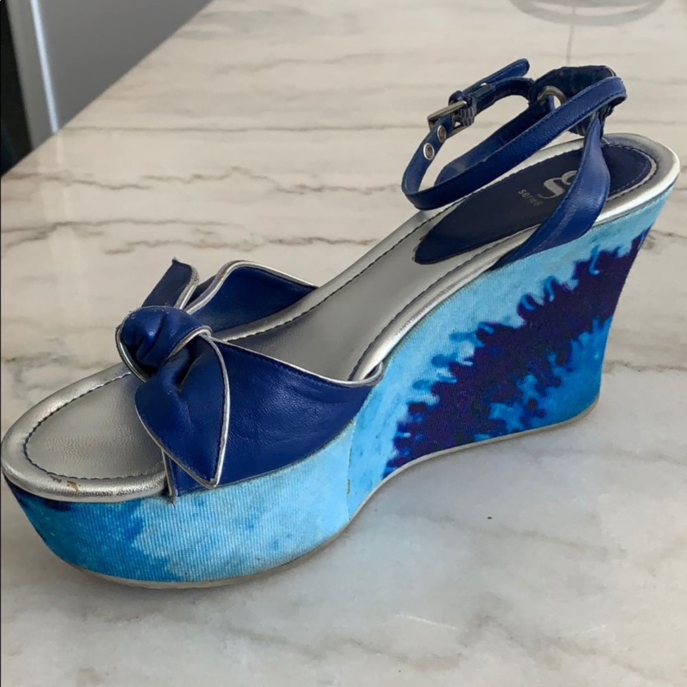 Wedges Blue Size 8